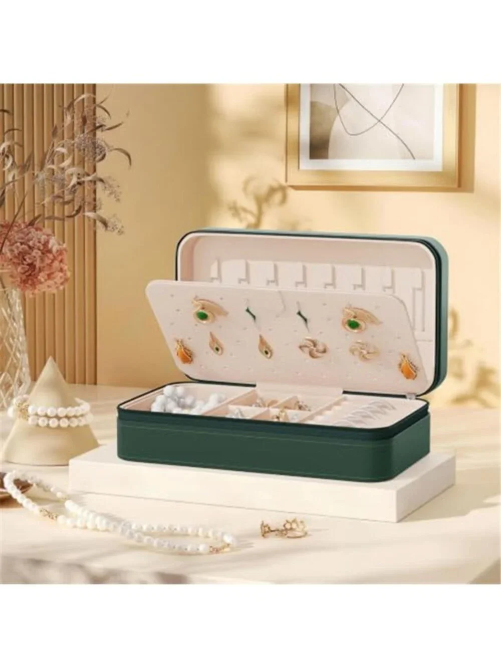 Travel Jewelry Box Portable Organizer Ring Earring Necklace Bracelet Storage Box